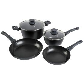 Gibson Elite Soho Lounge 6 Piece Nonstick Aluminum Cookware Set in Matte Black