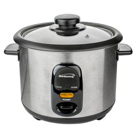 Brentwood 8 Cup Rice Cooker / Non-Stick with Steamer in Silver