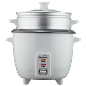 Brentwood 10 Cup Rice Cooker / Non-Stick with Steamer in White