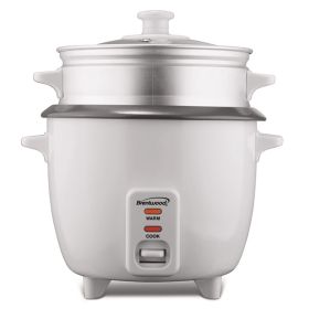 Brentwood 15 Cup Rice Cooker / Non-Stick with Steamer in White