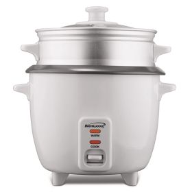 Brentwood 5 Cup Rice Cooker/Non-Stick with Steamer in White