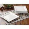 16 Piece Square Porcelain Dinnerware Set, White