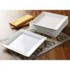16 Piece Square Porcelain Dinnerware Set, White