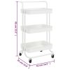 3-Tier Kitchen Trolley White 16.5"x13.8"x33.5" Iron and ABS