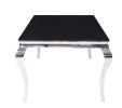 ACME Fabiola Dining Table in Stainless Steel & Black Glass 62070