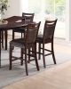 Dining Room Furniture Dark Brown Counter Height Dining Table w Butterfly Leaf 6x High Chairs Wooden Top 7pc Set Table Contemporary