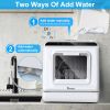 IAGREEA Portable Countertop Dishwasher, No Hookup Needed, Compact Dishwasher With 5-Liter Built-in Water Tank,5 Programs, 360¬∞ Dual Spray
