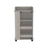 Bar Cart with Two-Side Shelves Beaver, Glass Door and Upper Surface, Light Gray Finish