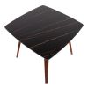 Folia Mid-Century Modern Dinette Table in Walnut Wood and Black Textured Marble by LumiSource