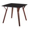 Folia Mid-Century Modern Dinette Table in Walnut Wood and Black Textured Marble by LumiSource