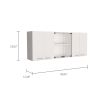 Superior Wall Cabinet Peoria, Four Interior Shelves, White Finish