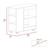 Kitchen Cart Kamizaze, Two Storage Shelves, Four Casters, Three Side Shelves, White / Dark Brown Finish