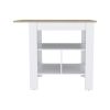 Kitchen Island Pompeya, Three Shelves, White Finish