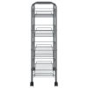 4-Tier Kitchen Trolley Gray 18.1"x10.2"x33.5" Iron