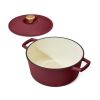 5 Quart Cast Iron Round Dutch Oven, Merlot by Drew Barrymore