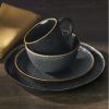 16-Piece Burns Speckled Stoneware Dinnerware Set, Black