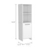 Kitchen Pantry Feery, Single Door Cabinet, Interior and External Shelves, White Finish