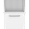 Kitchen Pantry Feery, Single Door Cabinet, Interior and External Shelves, White Finish