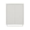 23.62"Glass Doors Modern Two-door Wall Cabinet with Featuring Two-tier Enclosed Storage, an Open Shelf, and Towel Rack, for Entryway Living Room Bathr