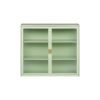 27.56"Glass Doors Modern Two-door Wall Cabinet with Featuring Three-tier Storage for Entryway Living Room Bathroom Dining Room,Mint Green