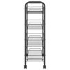 4-Tier Kitchen Trolley Black 18.1"x10.2"x33.5" Iron
