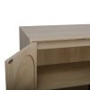 Natural Rattan 2 Door high cabinet, Built-in adjustable shelf, Easy Assembly, Free Standing Cabinet for Living Room Bedroom Hallway